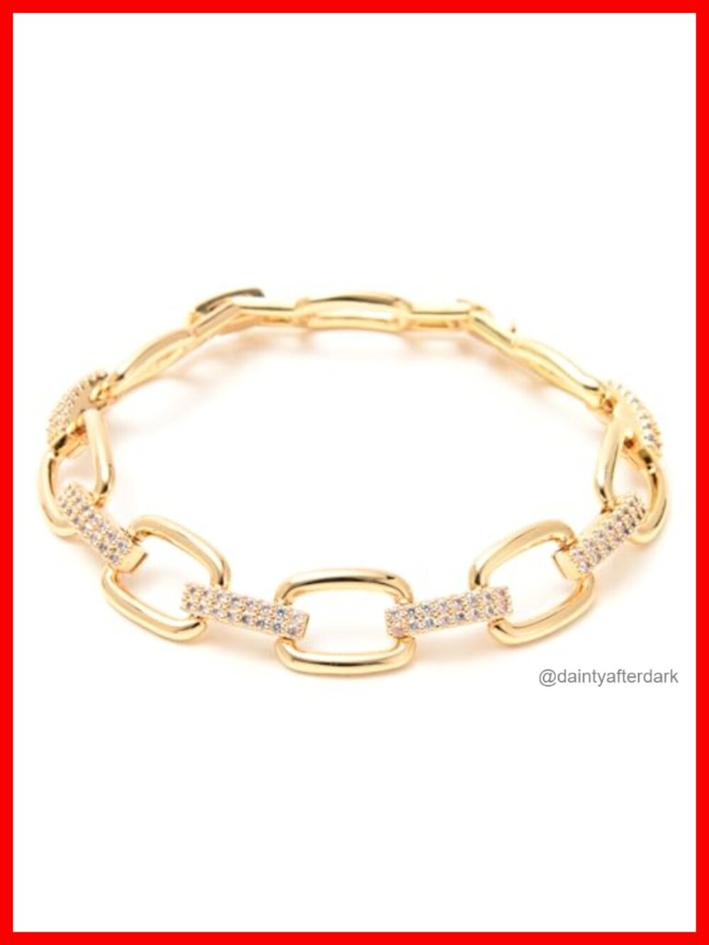 14K Gold & Silver Paperclip Curb Chain Bracelet with Toggle Clasp